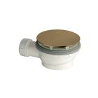 BONDE DE DOUCHE HAUTEUR 64 MM COUVERCLE EXTRA PLAT OR ROSE BROSSE PVD