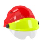 Casque - Orizon rouge visiere fluo jaune avec lunette - Taille unique
