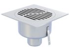 SIPHON ACO SHOWERDRAIN DESIGN 150x150MM INOX 304 COUV WAVE INOX 304 BROSSE SORTIE V GE50MM DN50