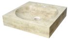 lavabo en pierre carre  45/45/10 cm sable