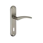 Ensemble poignée de porte Vesta aluminium brossé 165 mm à clé