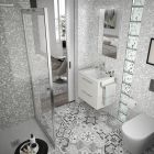 Meuble FUSSION CHROME 600 2 tiroirs  SBIANCATO 598 x 540 x 450 mm