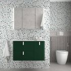 Meuble suspendu UNIIQ 900 ROYAL GREEN droite 1 porte et 2 tiroirs et fermeture