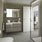 Meuble FUSSION LINE 1000 2 tiroirs  TAUPE BRILLANT 997 x 540 x 450 mm
