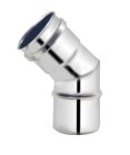 COUDE INOX 45° + JOINT SILICONE APOLLO PELLETS Ø80
