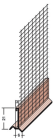 Profilé PVC goutte d'eau 'Epingle' pour rail de départ Trame 100mm. Epaisseur d'enduit 6mm Blanc Longueur 2,50m
