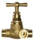 Robinet d'arrêt à potence à purge - Fiable et résistant - A souder pour tube cuivre 14mm - Corps en laiton - ACS