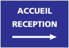 SIGNALETIQUE ADHESIF + PVC 1.5 MM PANNEAU ACCUEIL FLECHE DROITE 210 X 300MM