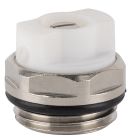 Bouchon purgeur 15x21 à bec orientable nickelé/blanc boite brochable 1 pièce