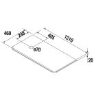 Plan de toilette UNIIQ 1200 droite NOIR MARQUINA pour plan vasque à poser 1210 x