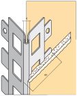 Protège angle perforé pour enduit projeté ép. 10mm sans jonc PVC lg. 300cm