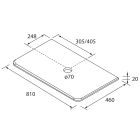 Plan de toilette UNIIQ 800 pour plan vasque à poser CALACATTA 810 x 20 x 460 mm