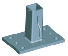 Support I 355 pour potelet carré 30x30 (hors fixation)