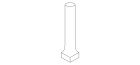 Carrelage en grès cérame - Standard 050 Porphyre Blanc Noir Battiscopa Angle Sortant