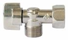 Robinet d'arrêt équerre pour WC - Compact, design et fiable - M3/8' - Ecrou tournant 3/8' - Poignée 1/4 de tour - Laiton nickelé