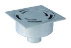 siphon de sol inox sort.Vert GE50mm 300x300 ø100 mm trous oblongs 15kN microbillé