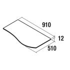 Plan de toilette MAM 900 coquette à gauche pour plan vasque à poser ARDOISE NOIRE 910 x 12 x 510 mm