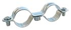 Collier de fixation double - Acier nickelé - Pour tube Ø14 mm - Sachet de 2 pièces