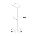 Colonne ALLIANCE 1600  2 portes TAUPE BRILLANT 350 x 1600 x 349 mm