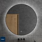 Miroir GLOBE 800 circulaire avec lumière led,sensor (10 W- 5700ºK.) IP44 NOIR Ø 800 mm