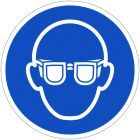 Panneau PVC rond'Lunettes de protection obligatoires'