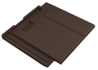 Tuile et demie - fontenelle terre cuite moka - long. 35 cm x larg. 34,4 cm