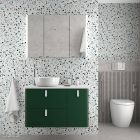 Meuble suspendu UNIIQ 1200 ROYAL GREEN droite 1 porte et 2 tiroirs et fermeture