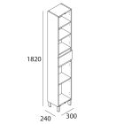 Colonne 2 portes 1 tiroir INFINITY CHÊNE CALÉDONIE  300 x 1820 x 240 mm
