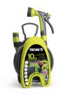 Mini Dévidoir portable tout équipé / 10 m avec Raccords + pistolet Arrosoir 7 jets. Coloris 3 Anis et  3 Fuschia