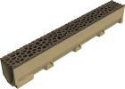 Caniveau en béton polymère avec grille fonte Voronoï couleur Quartz fumé - ACO SELF - long. 1m x larg. 100mm x haut. 145mm - classe B125