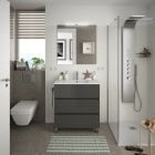 Meuble FUSSION LINE 800 3 tiroirs  GRIS BRILLANT 797 x 868 x 450 mm