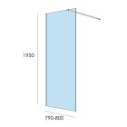 Parois de douche BLACK HEAVEN avec profil noir parois de douche walk in avec anticalcaire TRANSPARENT 790 - 800x1950 mm