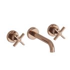 LAVABO CROSS ROAD SMALL 3 TROUS + Vidage SANS MECANISME OR ROSE