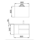 Meuble NOJA 855 1 porte gauche GRIS MAT