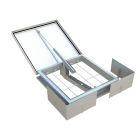 Dispostif d'Evacuation Naturelle de Fumées et de Chaleur (DENFC) - Rehausse PYRODOME EVOLUPNEU ORIGIN Chanfreinée SD SL250 100x100 Pca10 Opal Ht 170 Grille rond de 6 Thermofusible 93°