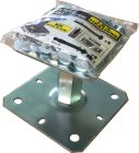 PIED DE POTEAU RÉGLABLE M20 - HT100-150 + FIXATIONS  Bte de  10