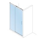 Parois de douche COPENHAGUE avec profil noirparoi douche une porte et un fixe TRANSPARENT 1560 - 1600x1950 mm