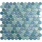 Mosaïque en verre recyclé - CIRCLE GREEN MIX 25CX25CMM