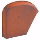 Fronton gauche pour faîtiere shed universelle terre cuite Rouge - long. 20 cm x larg. 21,5 cm
