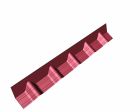 Faîtière contre mur 1,02 m x 0,14 m - rouge classique