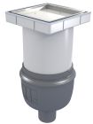 SIPHON ACO SHOWERDRAIN EASYFLOW 150x150MM PLASTIC COUV TILE INOX 304 BRILLANT SORTIE V GE50MM DN50