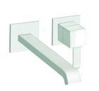 lavabo mural quadri avec plaque saillie 22.5 cm white mat  ex qm278