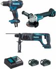 Ensemble de 3 machines 18 V Li-Ion 4 Ah (DDF482 + DGA504 + DHR241)