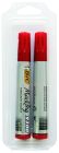 2 MARQUEURS PERMANENTS ROUGES CORPS PLASTIQUE (BLISTER)