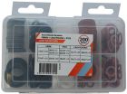 coffret brochable assortiment 200 joints : 85 jts fibre (08/12/15/20/26) + 80 jts caoutchouc (12/15/20/26) + 35 jts PTFE (12/15/20)
