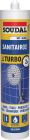 Mastic silicone acétique - Express Sanitaire blanc - cartouche de 290ml