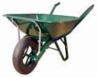 Brouette travaux de chantier verte 100 L roue gonflable