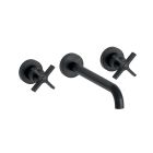 LAVABO CROSS ROAD 3 TROUS + Vidage SANS MECANISME CHROME NOIR BROSSE