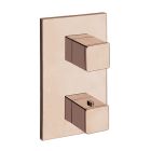 FACADE EXTERNE QUADRI LAITON THERMOSTATIQUE  2 SORTIES OR ROSE