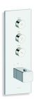 facade thermo up verticale thermostatique 3 sorties chrome quadri